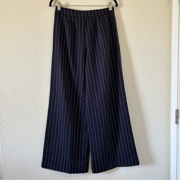 Blue White High Waist Wide Leg Trousers Women measurements 29” - Picture 4 of 7